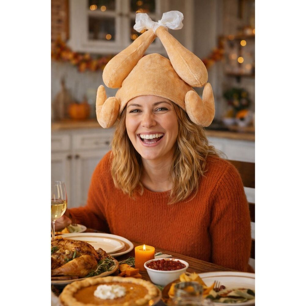 Turkey Novelty Hat Cookout Chicken BBQ Costume Chef Cap Thanksgiving Theater